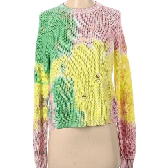 Autumn cashmere distressed tie dye pastel sweater - Picture 1 of 4